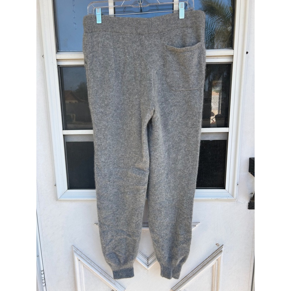 Quince 100% Cashmere Knit Joggers Heather Gray Drawstring Sweatpants M Luxury